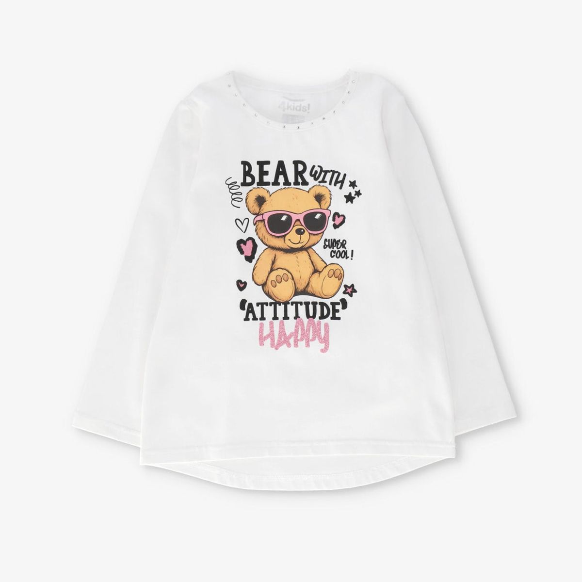 4KIDS - Polera manga larga niña happy crudo 4 Kids