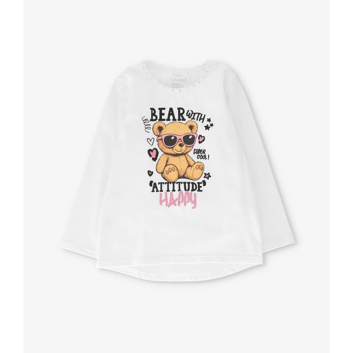 4KIDS - Polera manga larga niña happy crudo 4 Kids