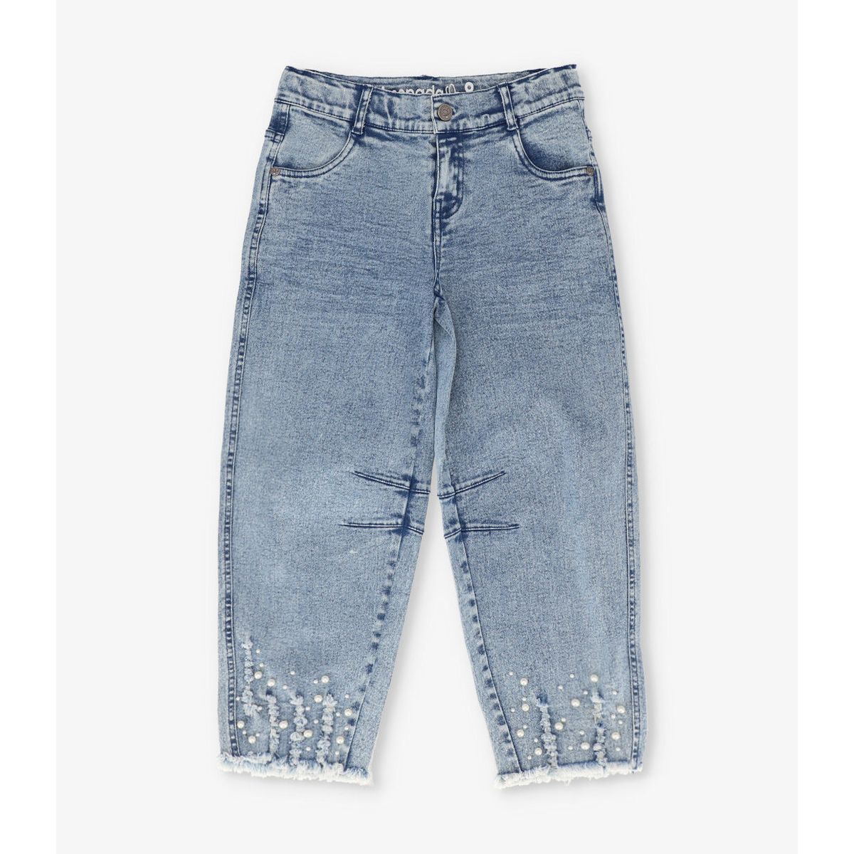 LIMONADA - Jeans niña balloon con brillos denim azul Limonada