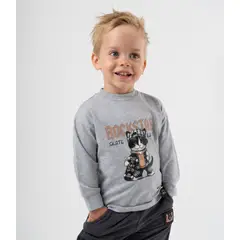 4KIDS - Polera manga larga bebé rockstar gris 4 Kids
