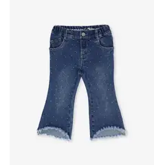 LIMONADA - Jeans bebé flores denim azul