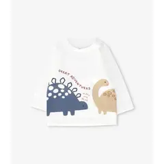BLACK AND BLUE - Polera manga larga bebé adventures crudo