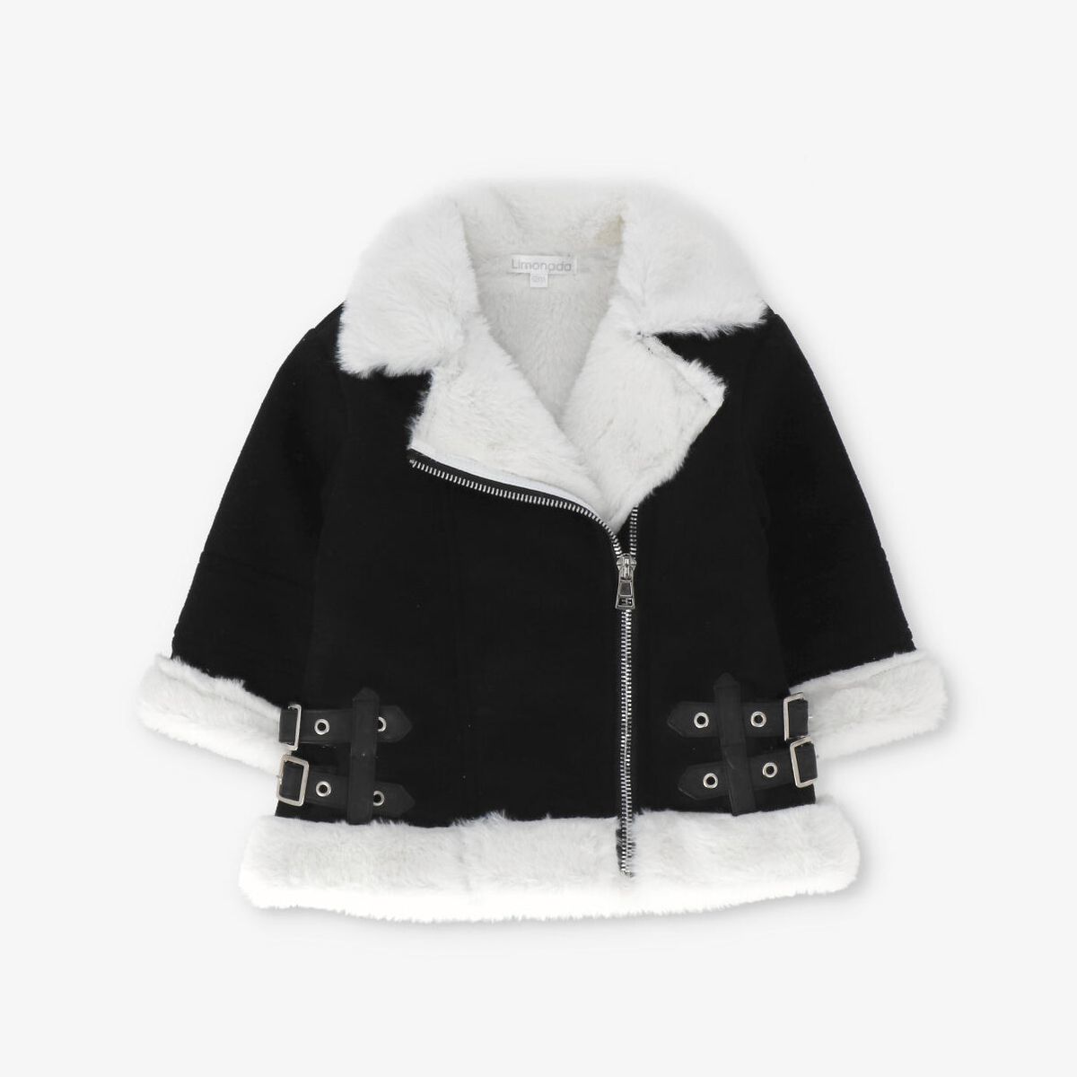 LIMONADA - Chaqueta bebé aviadora de gamuza negro Limonada