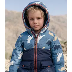BLACK AND BLUE - Parka niño repelente al agua azul piedra