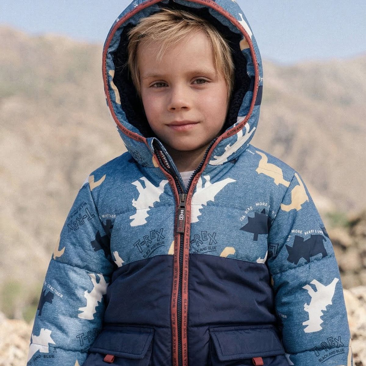 BLACK AND BLUE - Parka niño repelente al agua azul piedra Black and blue
