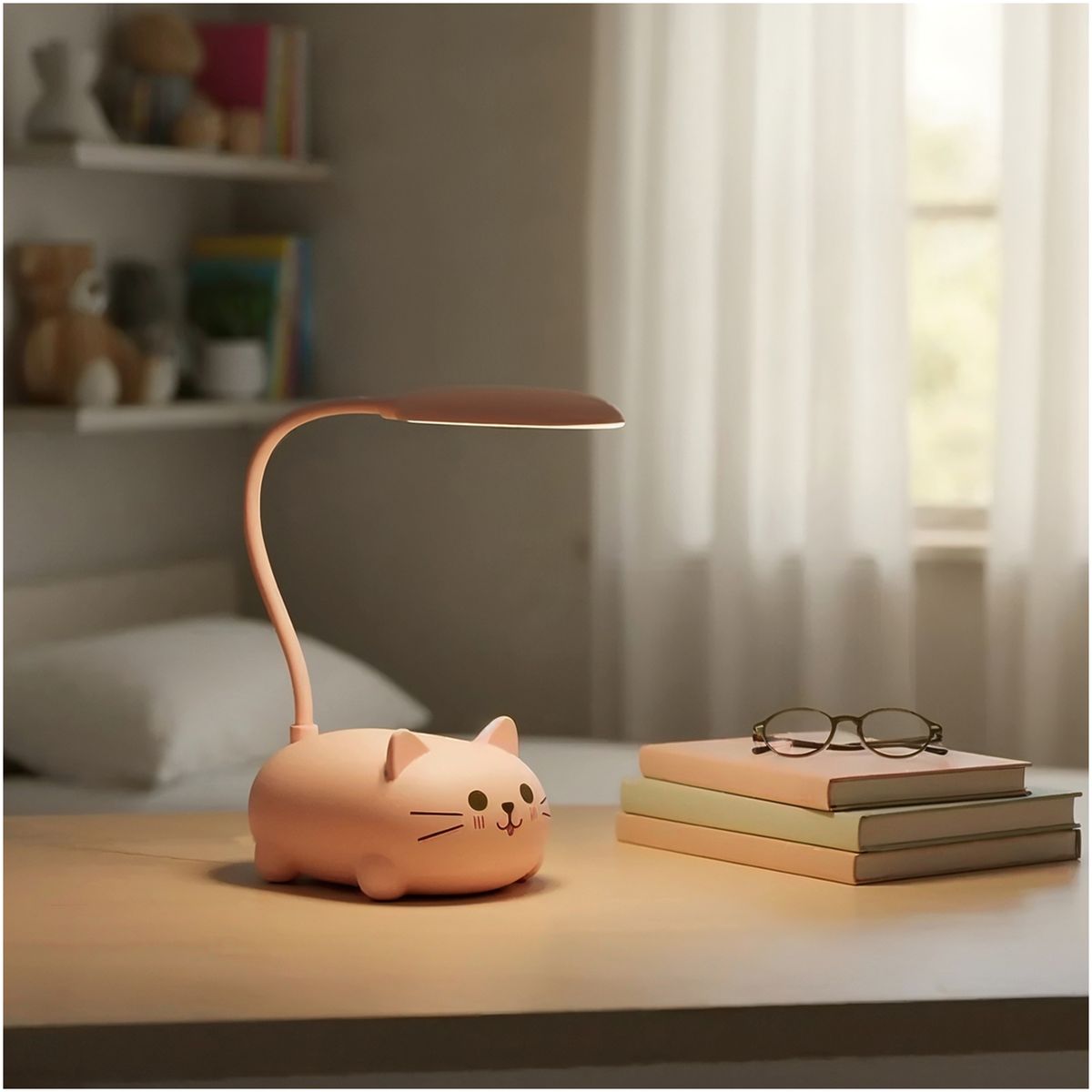 OEM - Lampara Recargable Gato Cute Para Velador Escritorio Niños