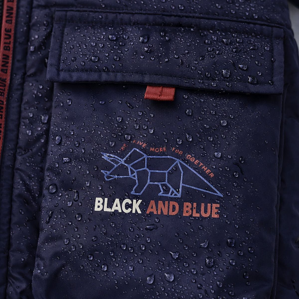 BLACK AND BLUE - Parka niño repelente al agua azul piedra Black and blue
