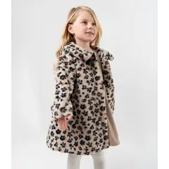 LIMONADA - Vestido niña diseño animal print beige