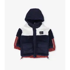 BLACK AND BLUE - Chaqueta bebé sherpa azul marino