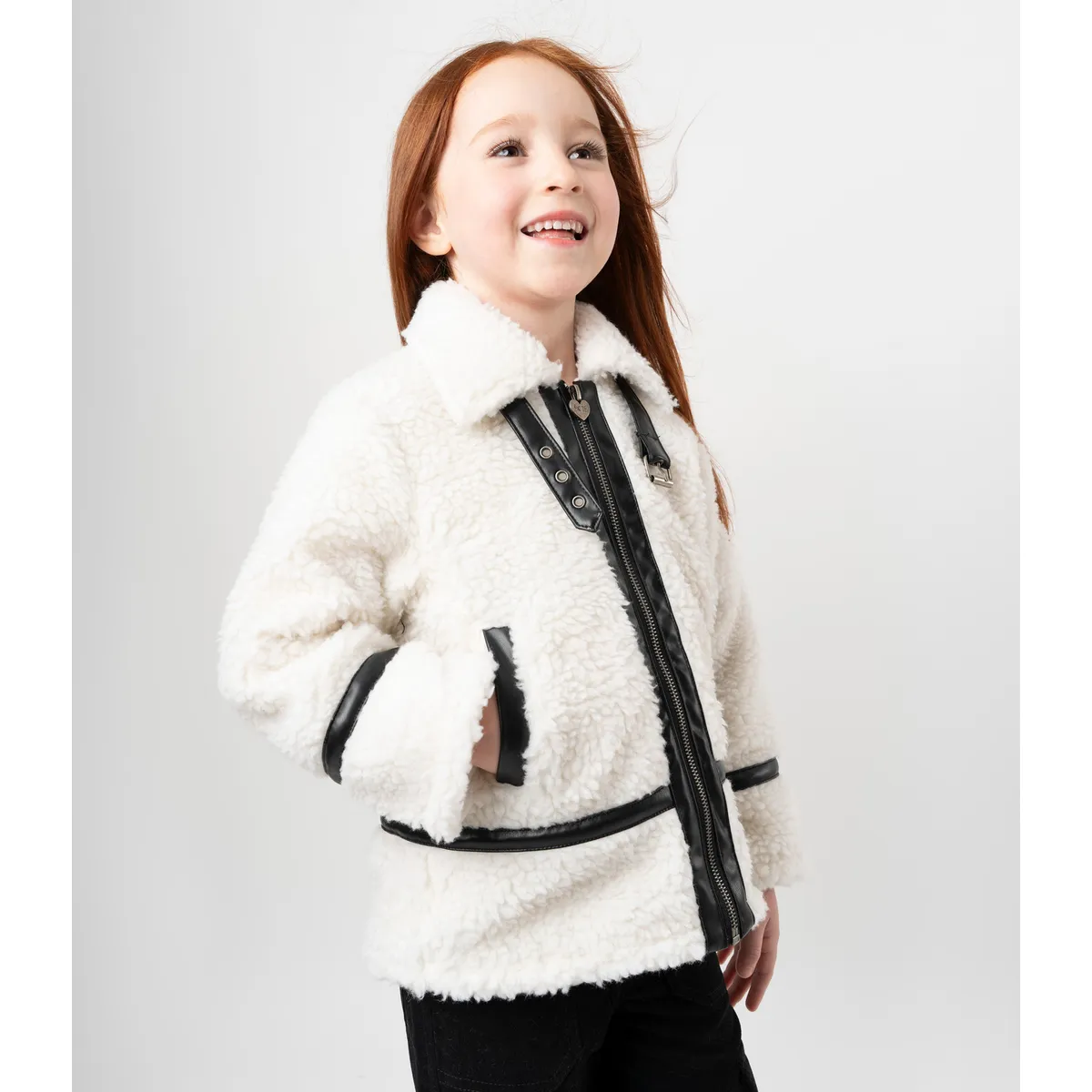 4KIDS - Chaqueta niña aviadora crudo 4 Kids