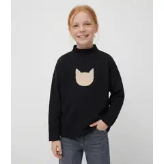 LIMONADA - Polera manga larga niña negro