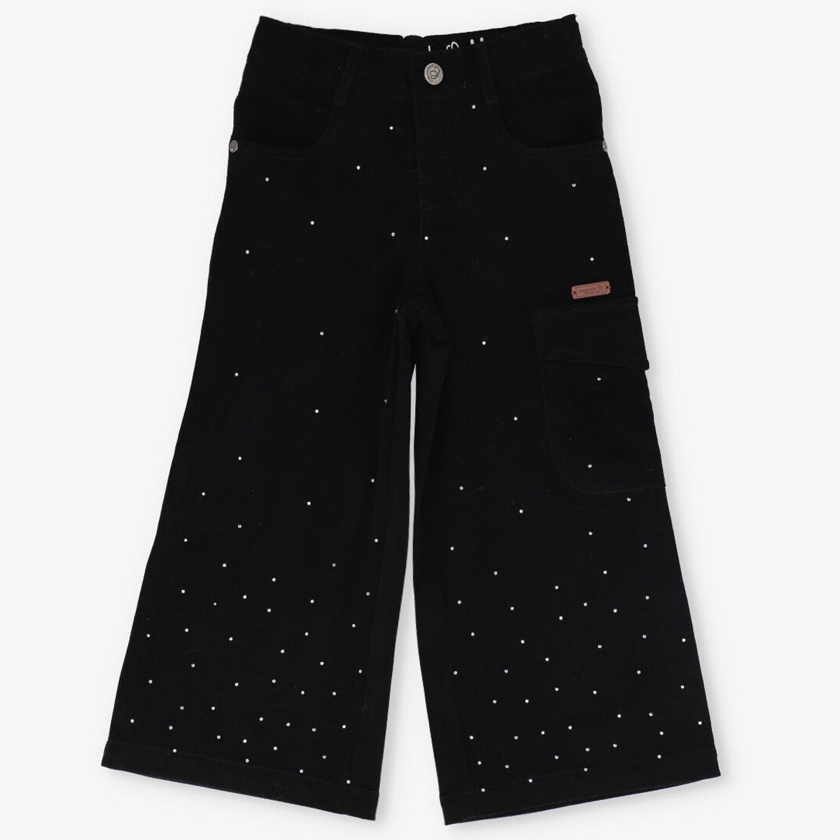 LIMONADA - Pantalón niña de cotelé con brillos negro Limonada