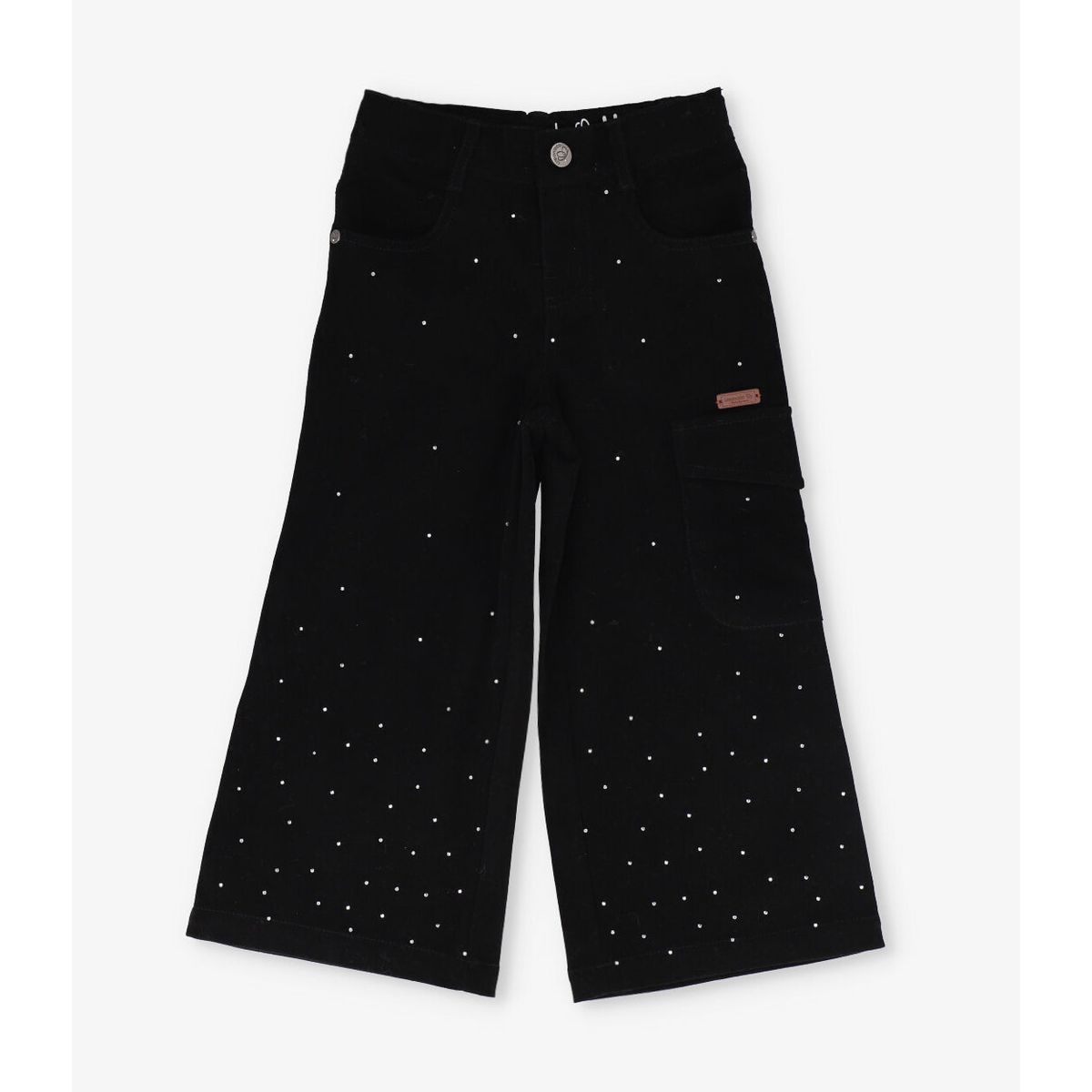 LIMONADA - Pantalón niña de cotelé con brillos negro Limonada