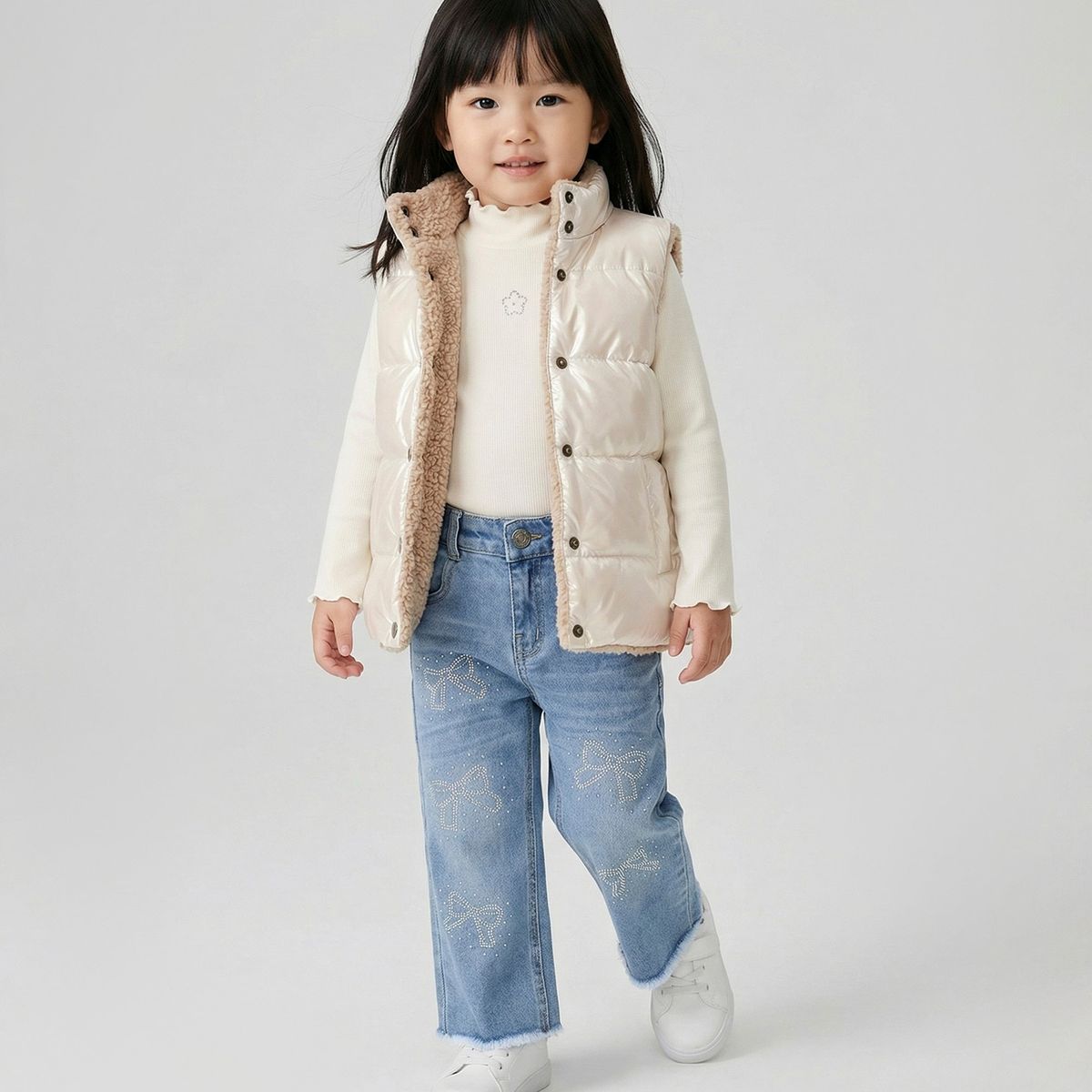 LIMONADA - Jeans niña con lazos denim azul Limonada