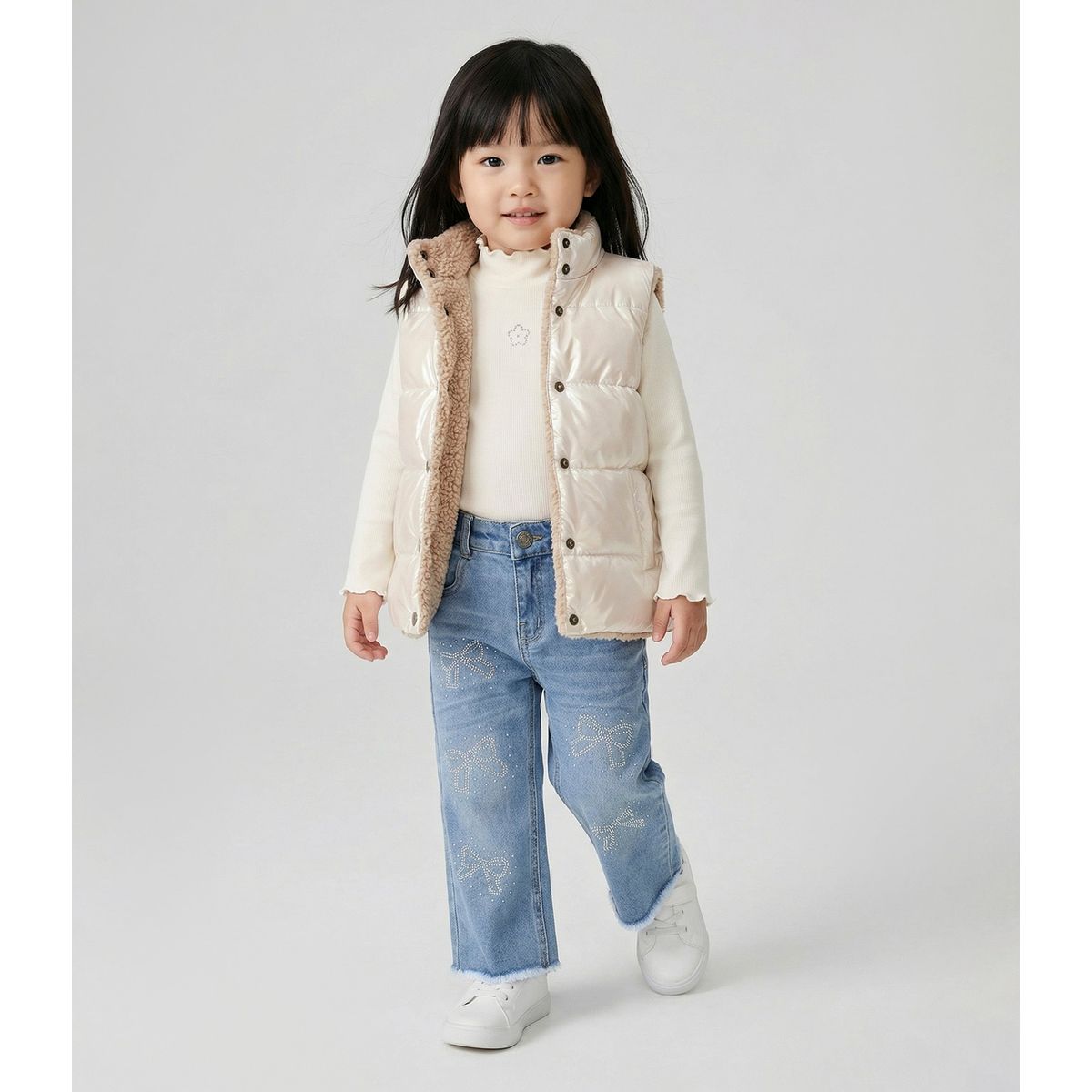 LIMONADA - Jeans niña con lazos denim azul Limonada