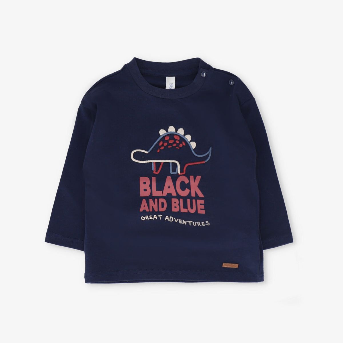 BLACK AND BLUE - Polera manga larga bebé dino azul marino Black and blue