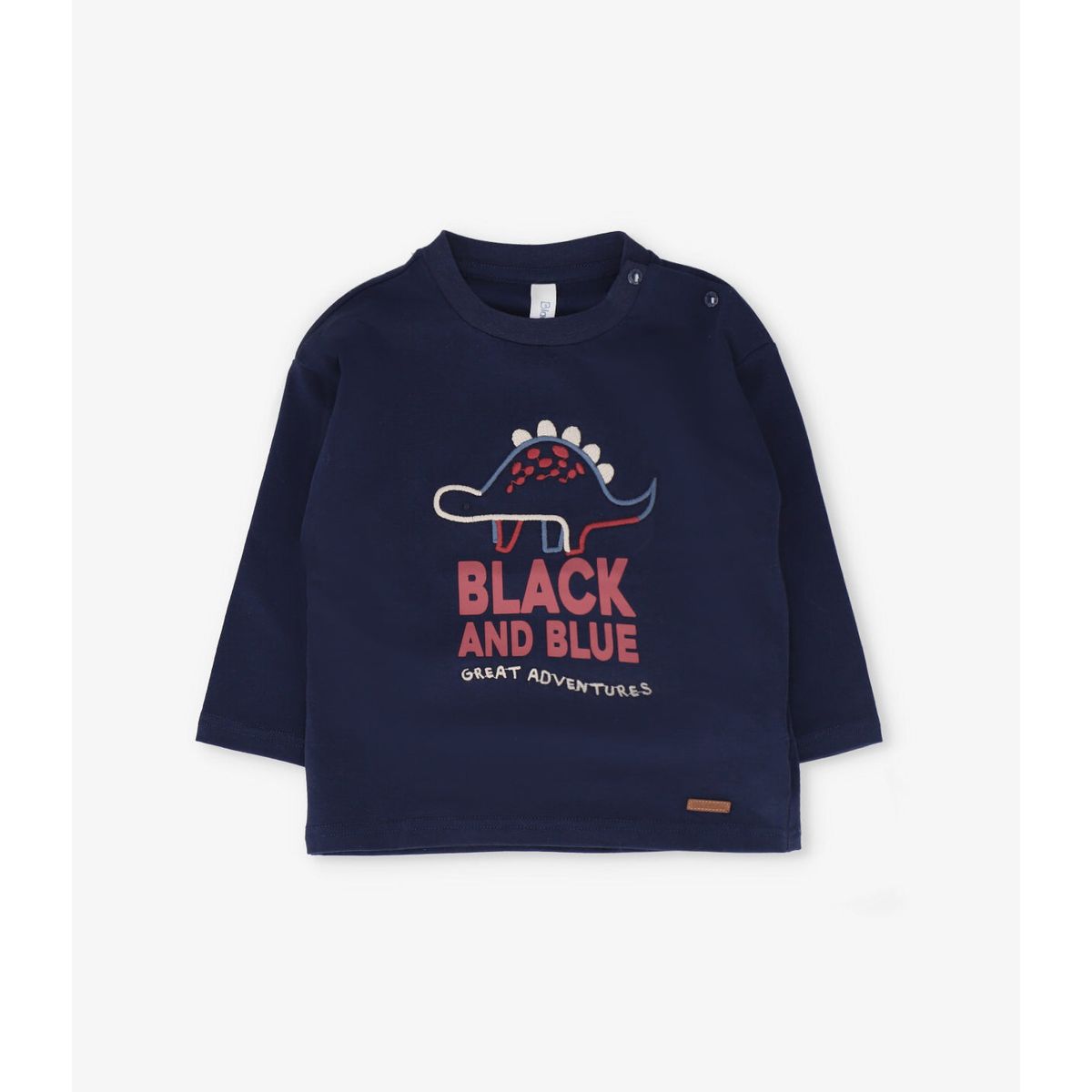BLACK AND BLUE - Polera manga larga bebé dino azul marino Black and blue