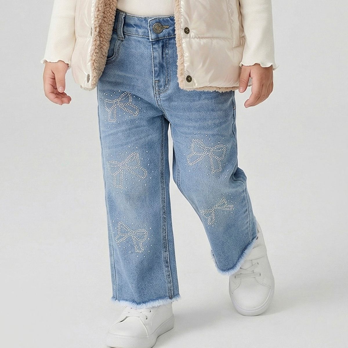 LIMONADA - Jeans bebé con lazos denim azul Limonada