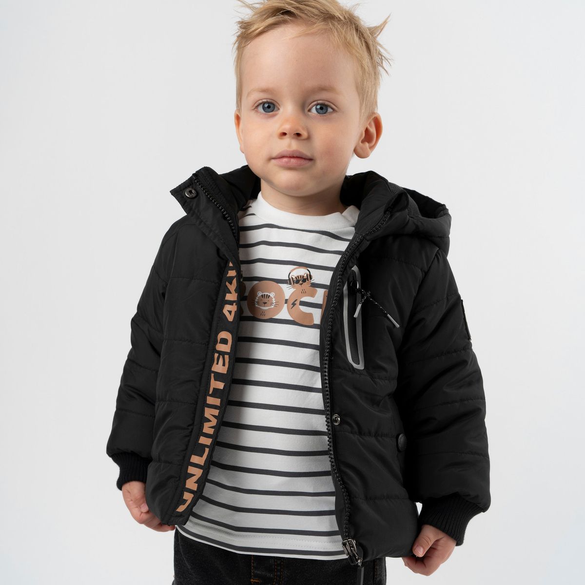 4KIDS - Parka bebé repelente al agua negro 4 Kids