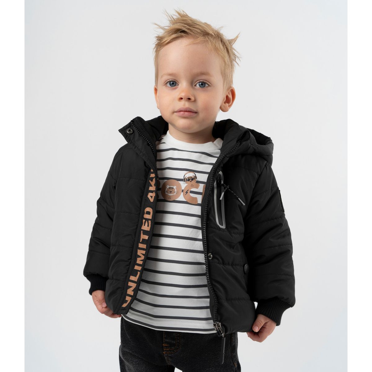4KIDS - Parka bebé repelente al agua negro 4 Kids