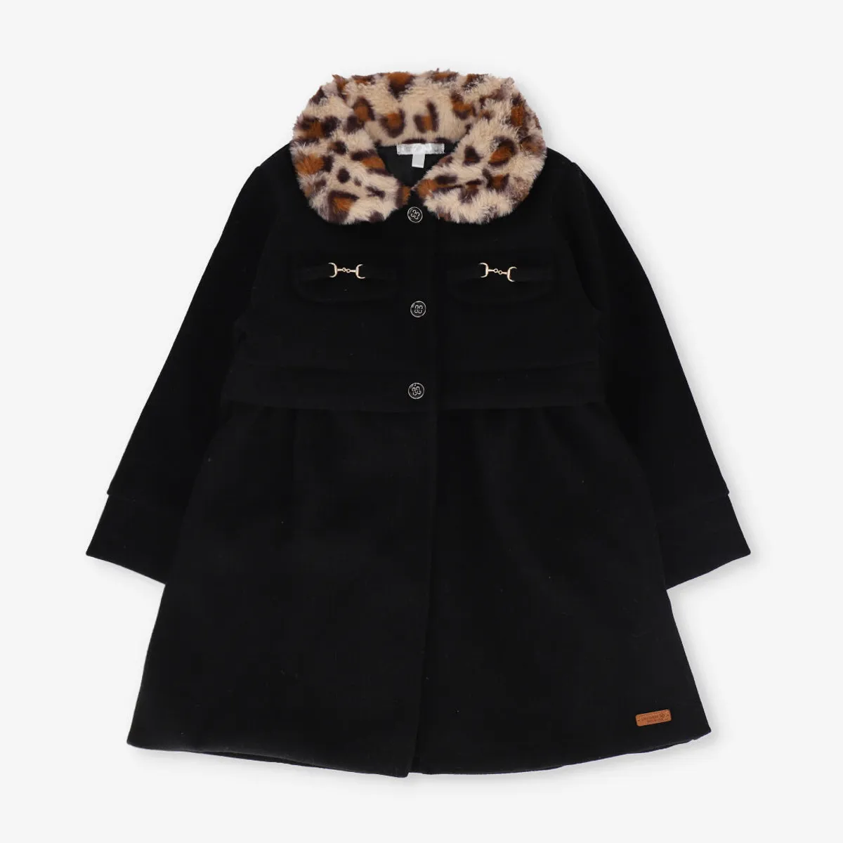 LIMONADA - Abrigo niña animal print negro Limonada