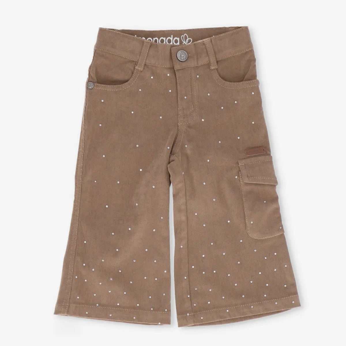 LIMONADA - Pantalón niña de cotelé con brillos camel Limonada