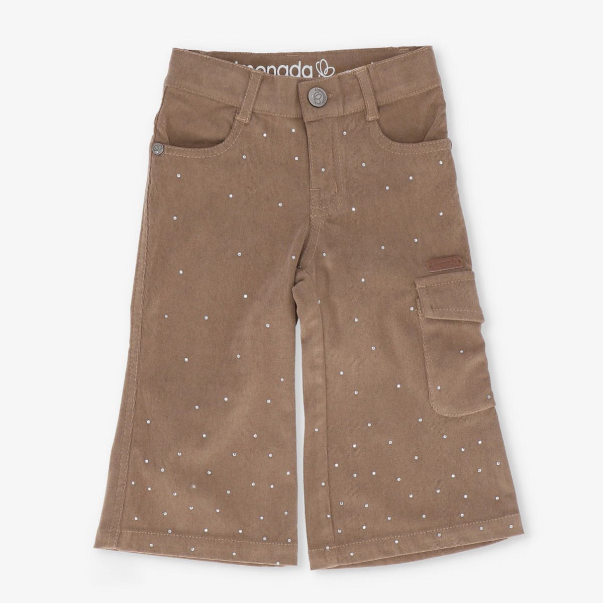 LIMONADA - Pantalón niña de cotelé con brillos camel Limonada