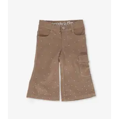 LIMONADA - Pantalón bebé de cotelé con brillos camel