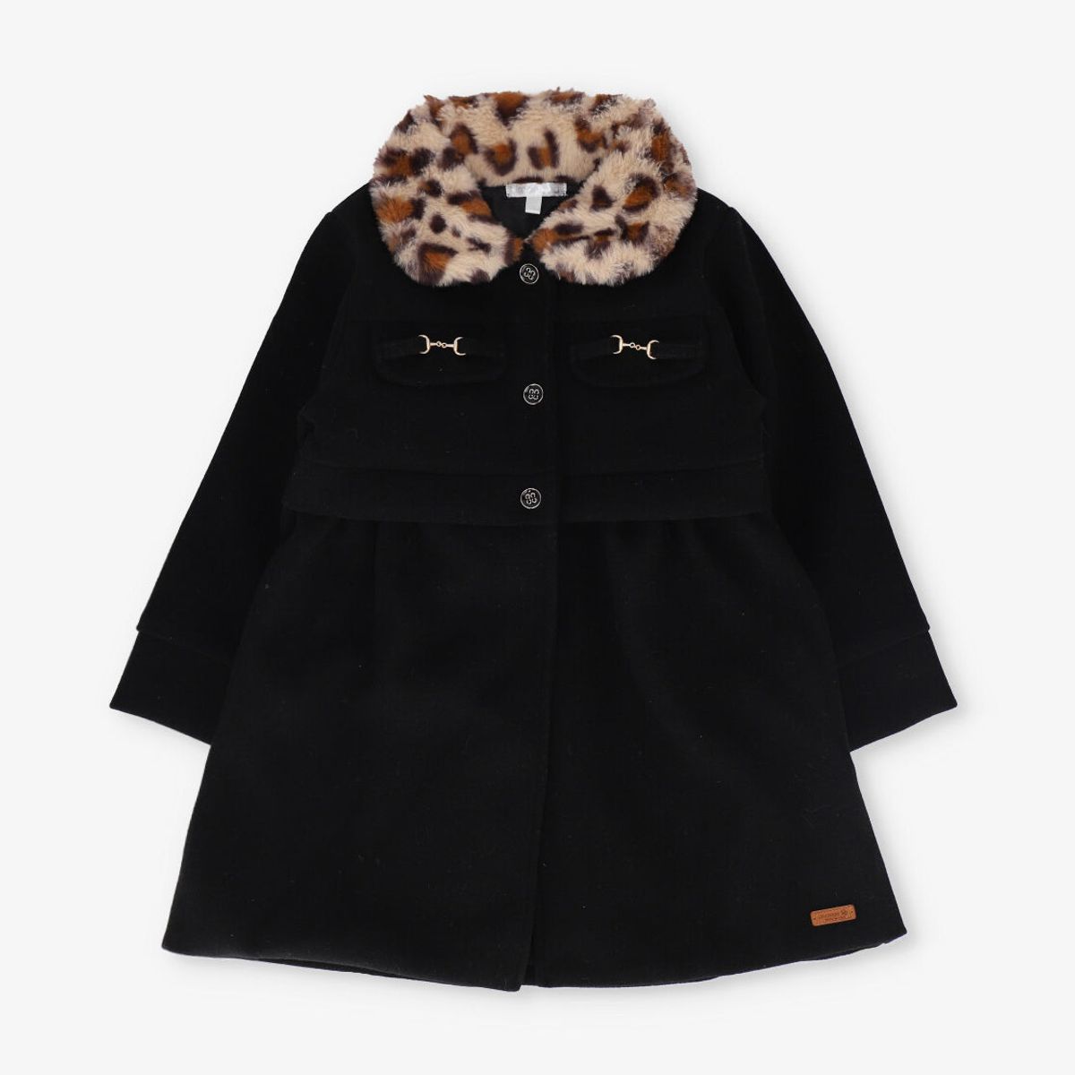 LIMONADA - Abrigo niña animal print negro Limonada