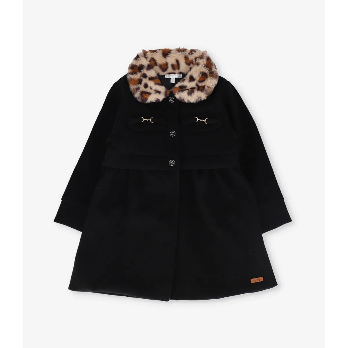 LIMONADA - Abrigo niña animal print negro Limonada