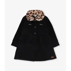 LIMONADA - Abrigo niña animal print negro