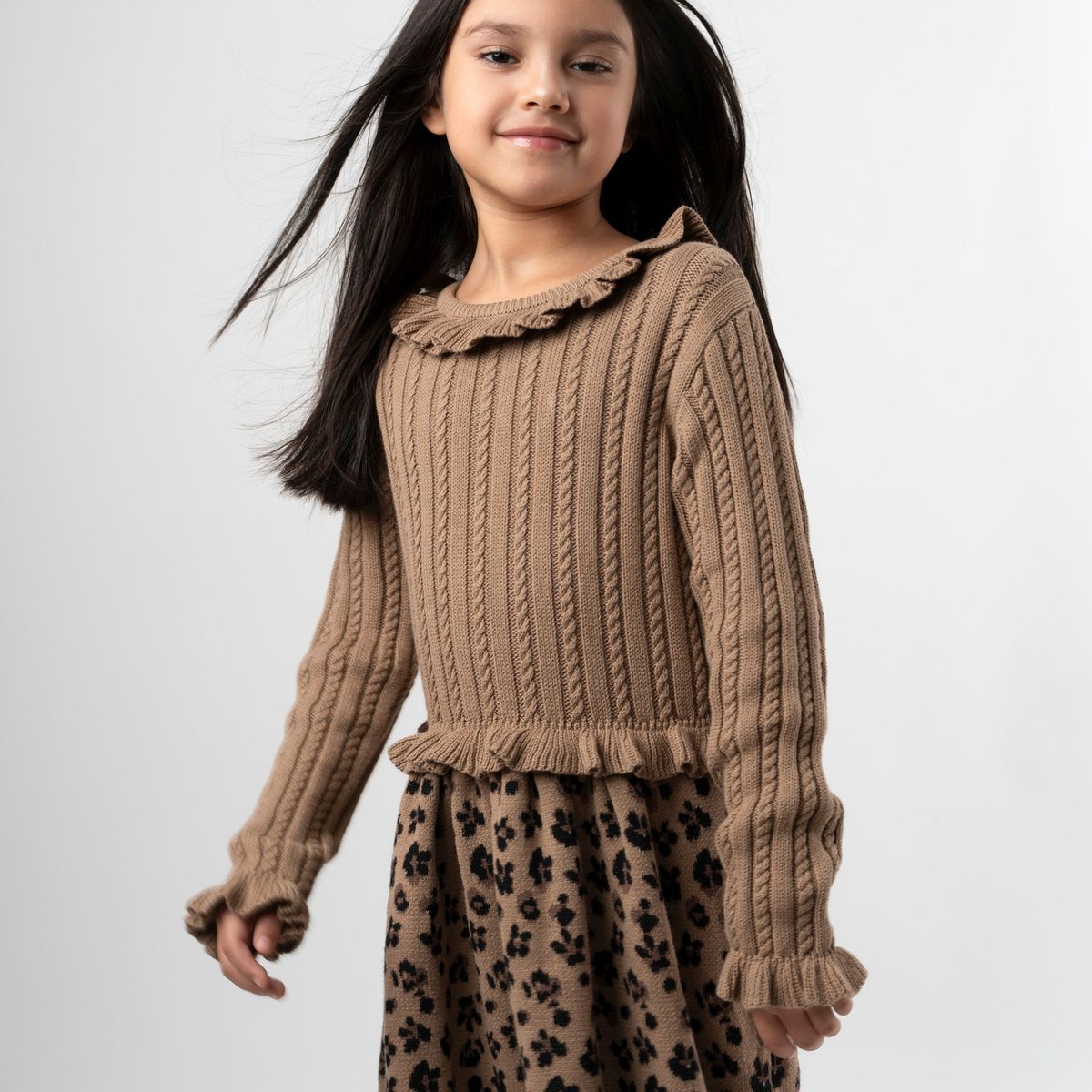 LIMONADA - Vestido niña animal print beige Limonada