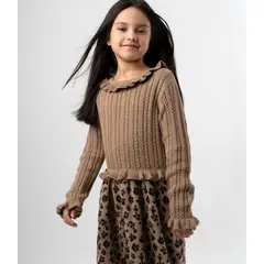 LIMONADA - Vestido niña animal print beige