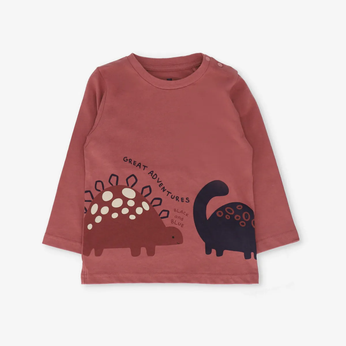 BLACK AND BLUE - Polera manga larga bebé adventures terracota Black and blue