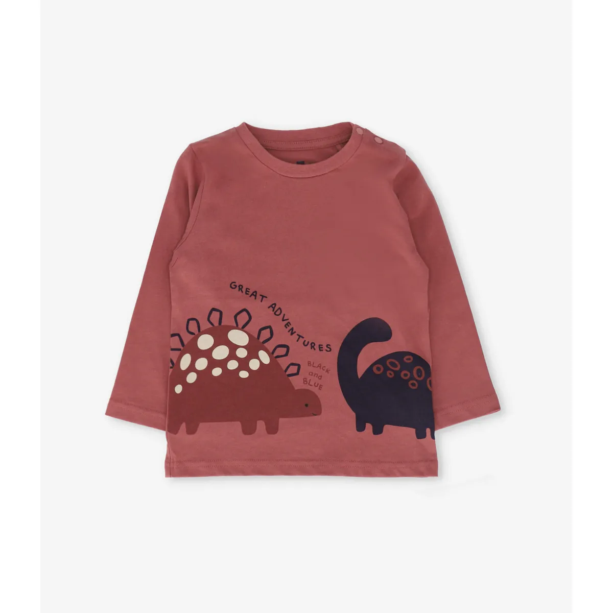 BLACK AND BLUE - Polera manga larga bebé adventures terracota Black and blue