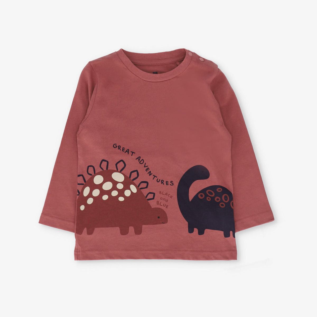 BLACK AND BLUE - Polera manga larga bebé adventures terracota Black and blue