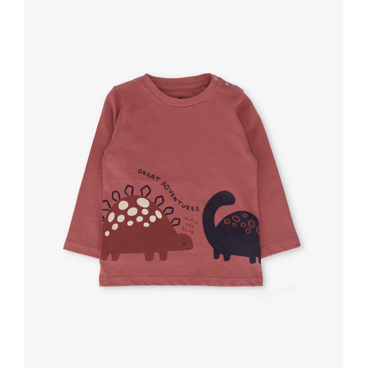 BLACK AND BLUE - Polera manga larga bebé adventures terracota Black and blue