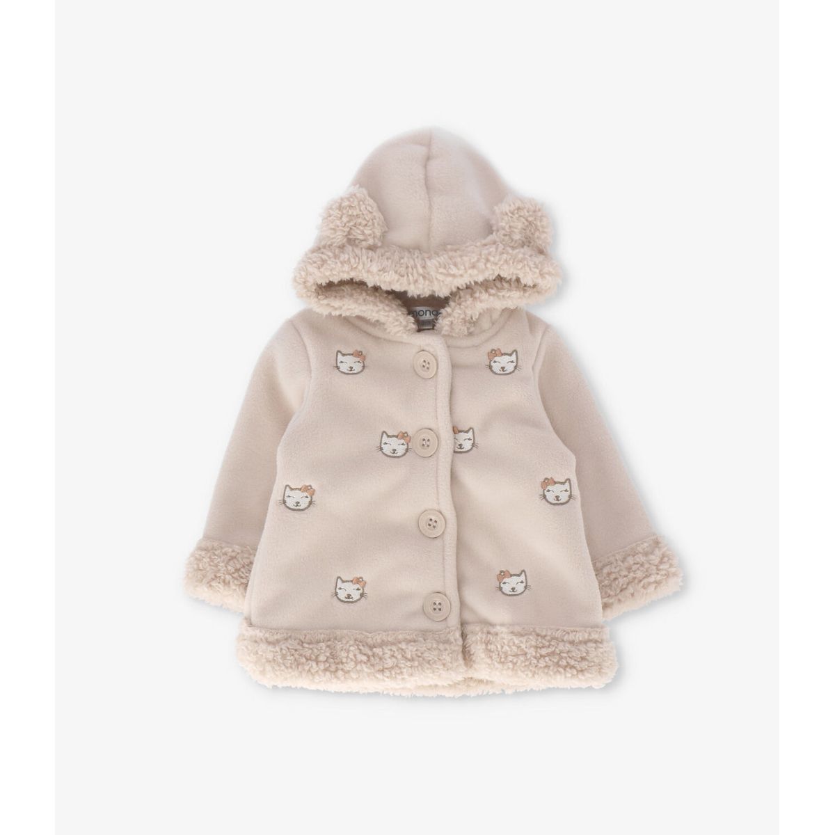 LIMONADA - Chaqueta recién nacida con gatos beige Limonada