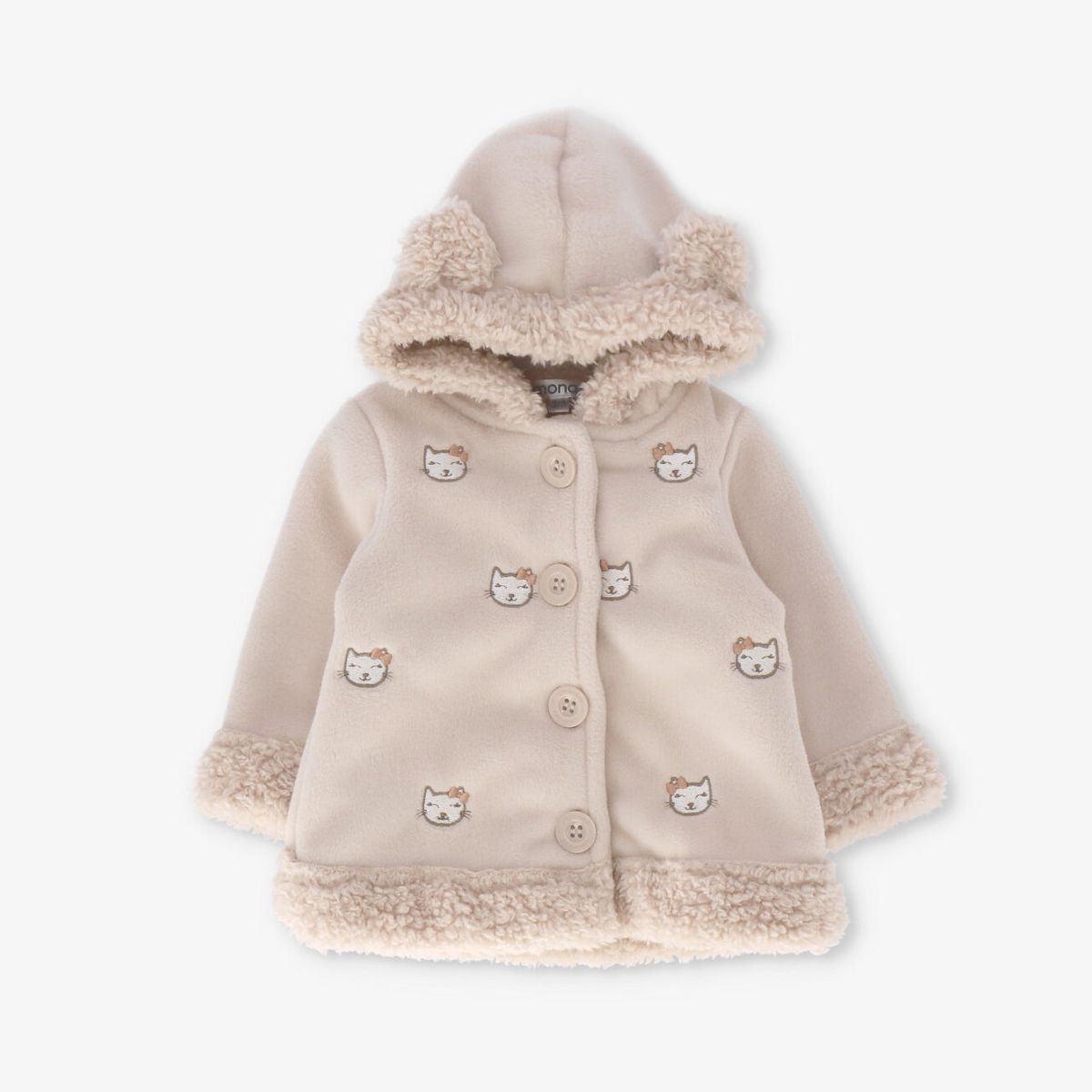 LIMONADA - Chaqueta recién nacida con gatos beige Limonada