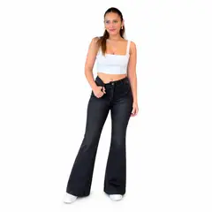 DOBLE V - Jeans Mujer Flare Eclipse Tiro Alto Calce Perfecto