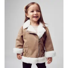 LIMONADA - Chaqueta bebé aviadora de gamuza chocolate
