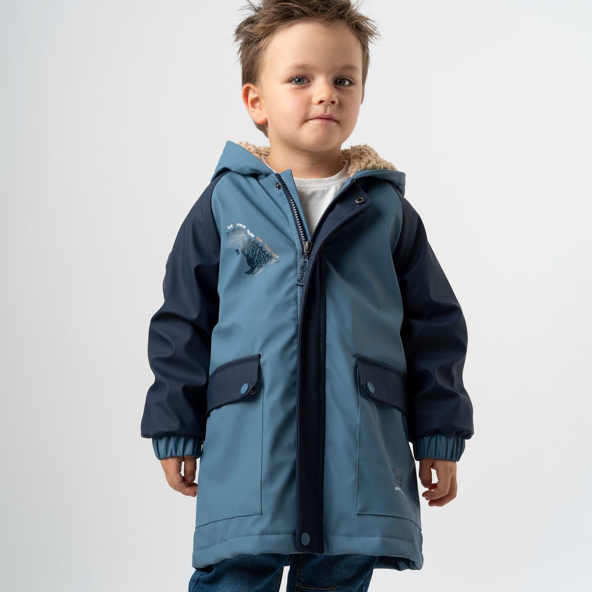 BLACK AND BLUE - Chaqueta niño engomada azul marino Black and blue