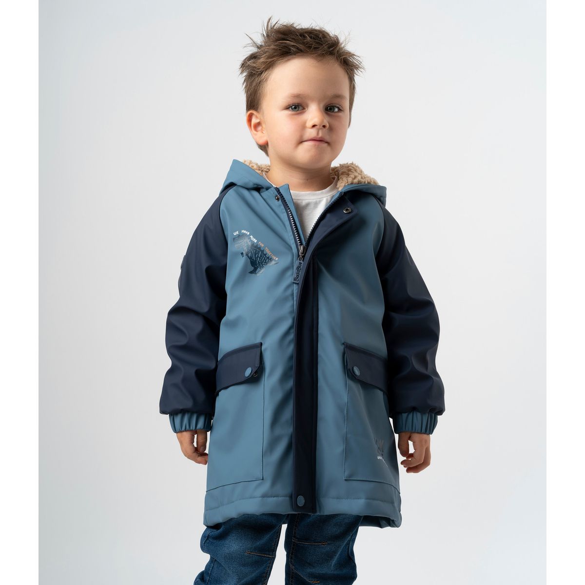 BLACK AND BLUE - Chaqueta niño engomada azul marino Black and blue