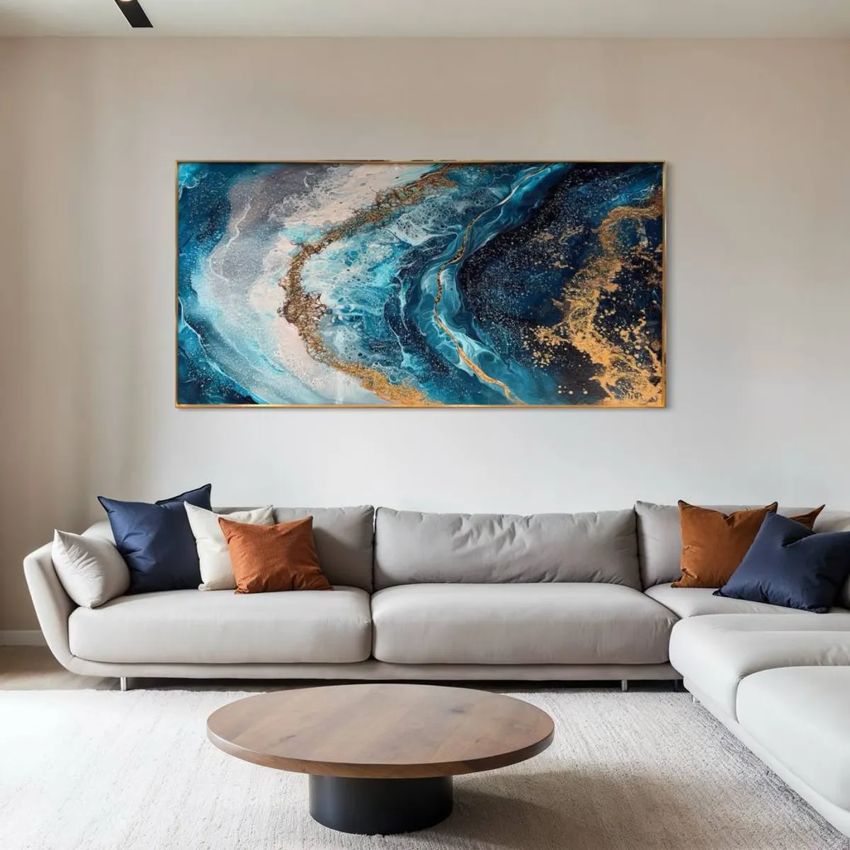 DEKAM DISEÑO - Cuadro Porcelana Diamantes Abstracto Olas  140x70 Cms