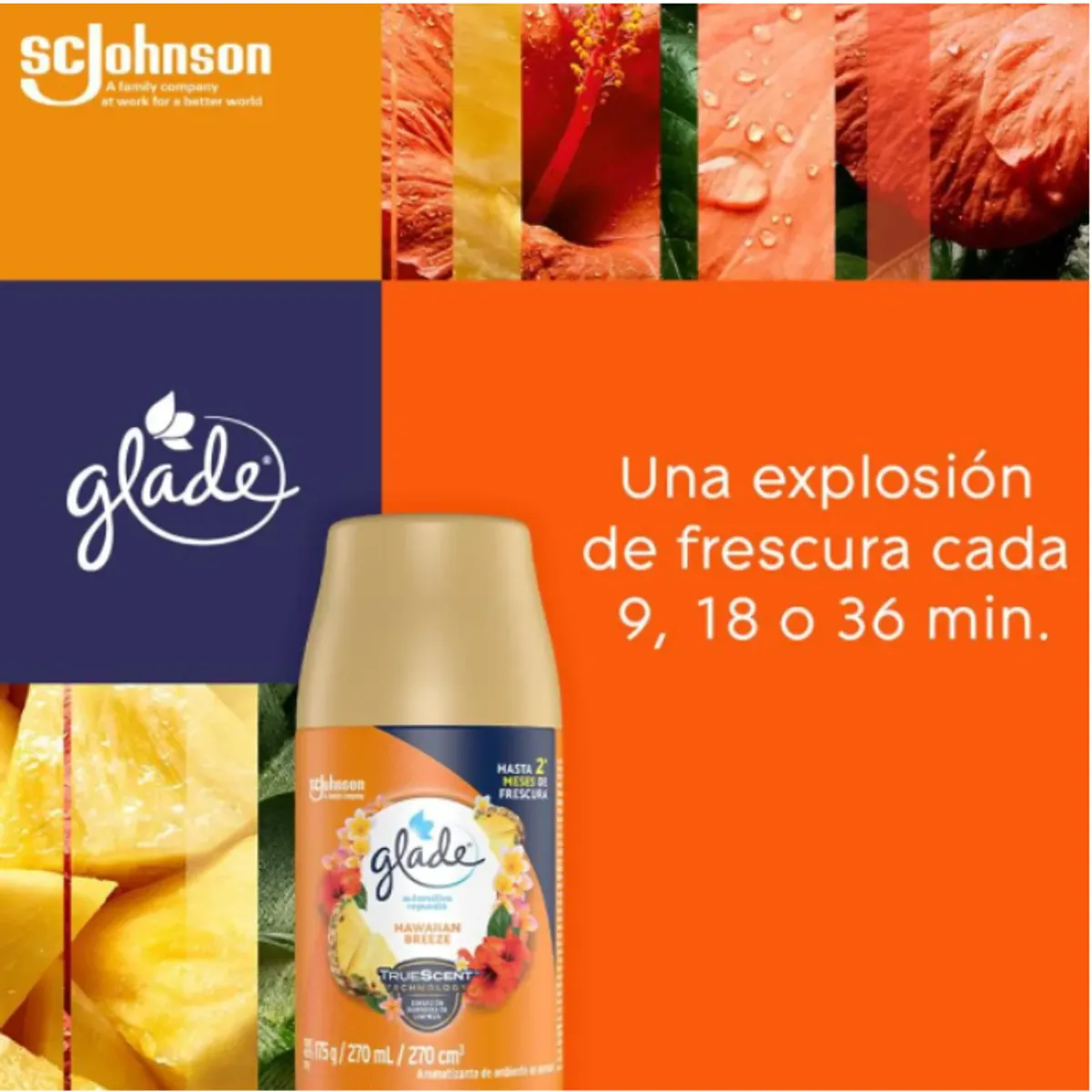 GLADE - Pack Repuesto Desodorante Automático Glade Hawaiian Breeze 270 ml
