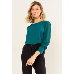 MA GRIFFE - Blusa Lisa Mujer Verde Oliva Magriffe