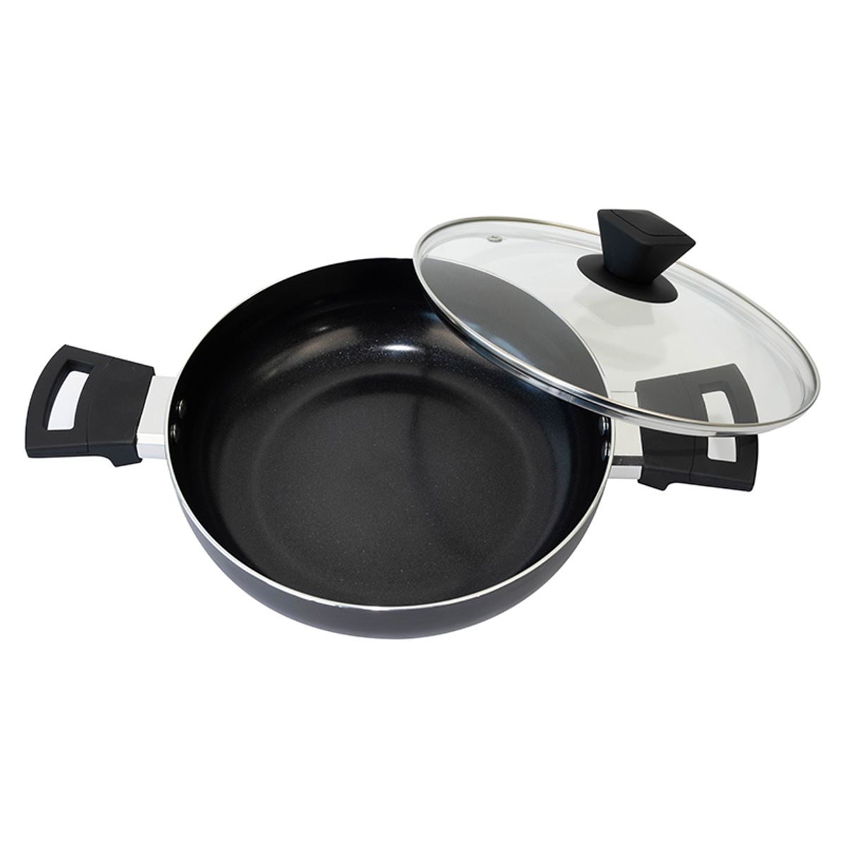 DORAL - ARROCERA LOMBARDI CON TAPA DE VIDRIO 24 CM NEGRO DORAL