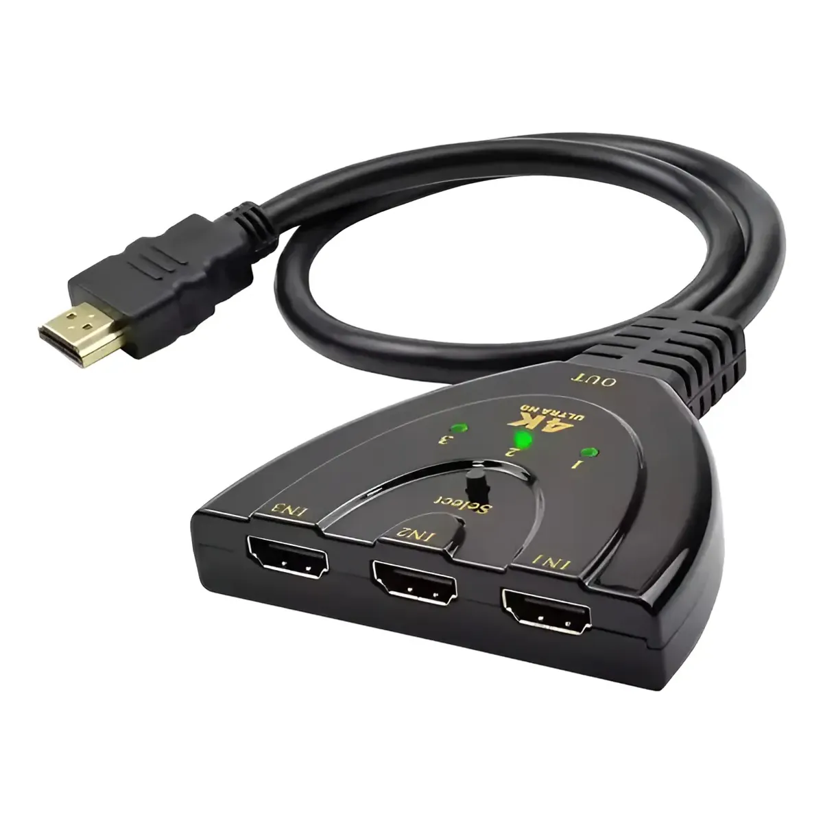 GENERICO - Switch Hdmi 3x1 Splitter Selector 1x3 Hd Multimedia 1080p