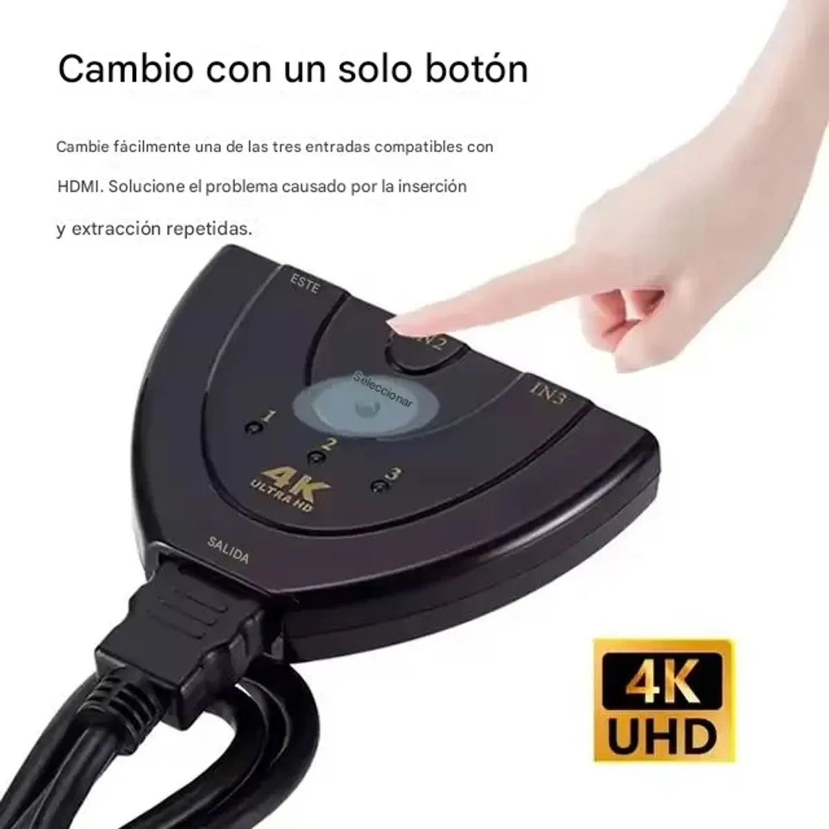 GENERICO - Switch Hdmi 3x1 Splitter Selector 1x3 Hd Multimedia 1080p