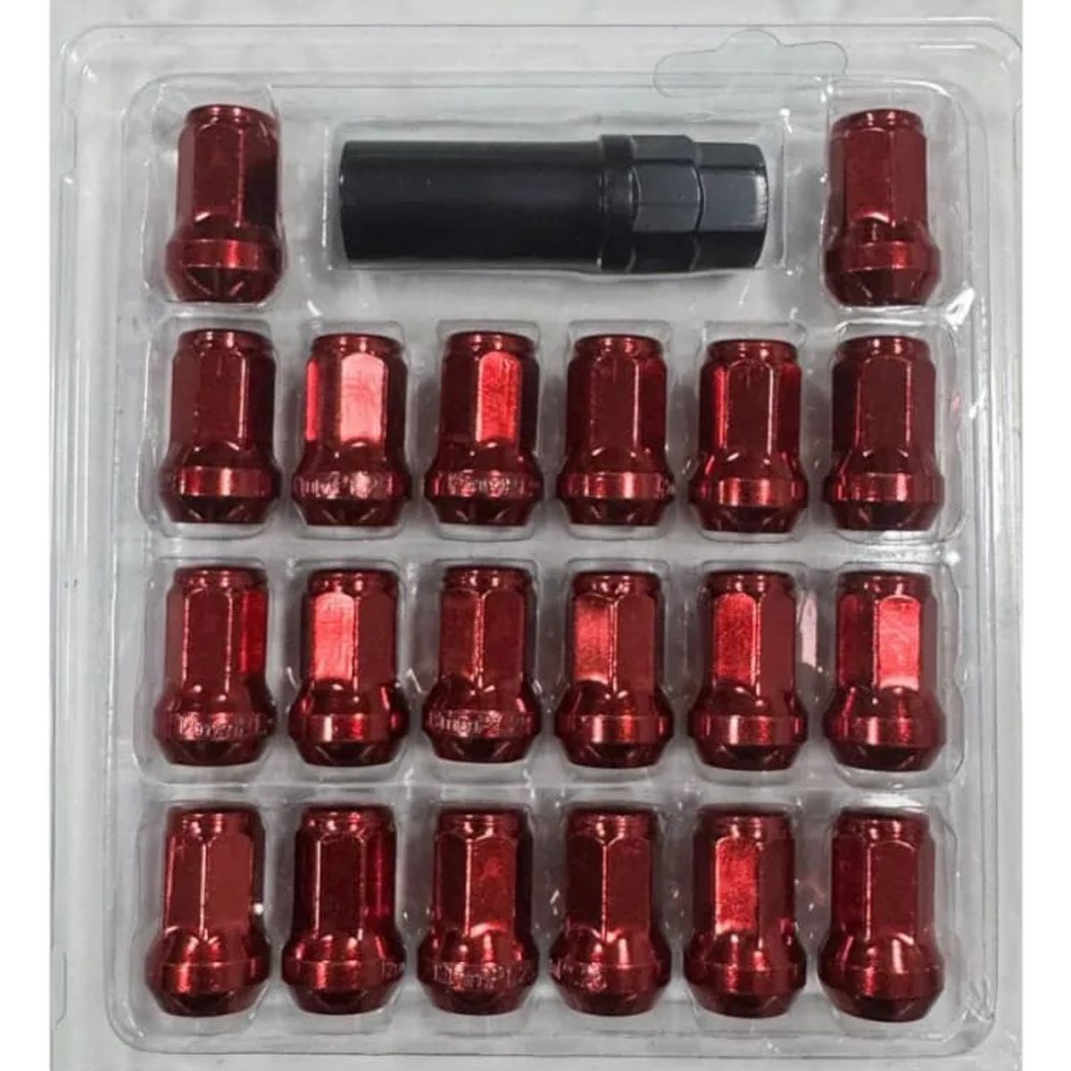 GENERICO - Tuercas De Seguridad Antirrobo Para Ruedas De Auto 12mmx1.25 Rojo